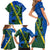 Solomon Island Crocodile and Shark Family Matching Short Sleeve Bodycon Dress and Hawaiian Shirt Polynesian Pattern