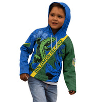 Solomon Island Crocodile and Shark Kid Hoodie Polynesian Pattern LT03 - Polynesian Pride