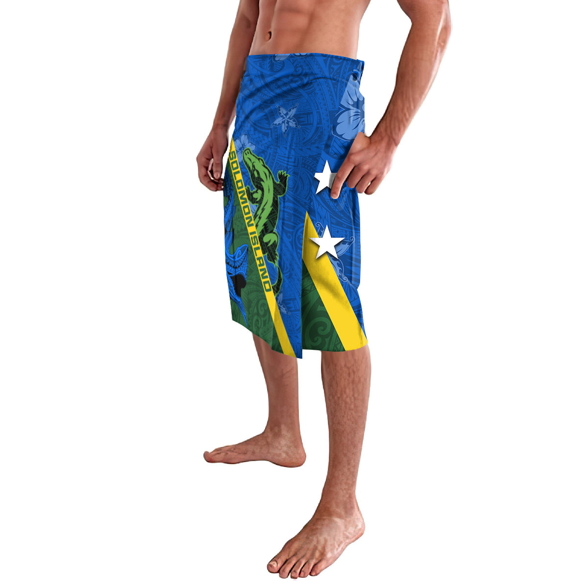 Solomon Island Crocodile and Shark Lavalava Polynesian Pattern LT03 - Polynesian Pride