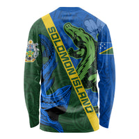 Solomon Island Crocodile and Shark Long Sleeve Shirt Polynesian Pattern LT03 - Polynesian Pride