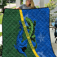 Solomon Island Crocodile and Shark Quilt Polynesian Pattern LT03 Blue - Polynesian Pride