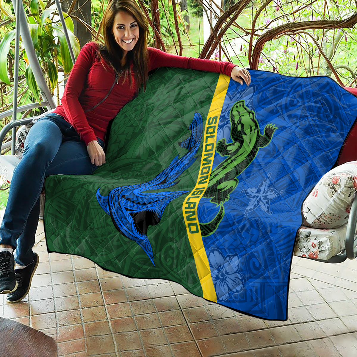 Solomon Island Crocodile and Shark Quilt Polynesian Pattern LT03 - Polynesian Pride