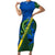 Solomon Island Crocodile and Shark Short Sleeve Bodycon Dress Polynesian Pattern