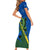 Solomon Island Crocodile and Shark Short Sleeve Bodycon Dress Polynesian Pattern