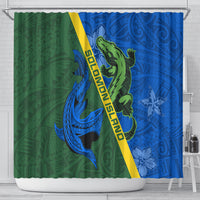 Solomon Island Crocodile and Shark Shower Curtain Polynesian Pattern LT03 - Polynesian Pride