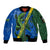 Solomon Island Crocodile and Shark Sleeve Zip Bomber Jacket Polynesian Pattern