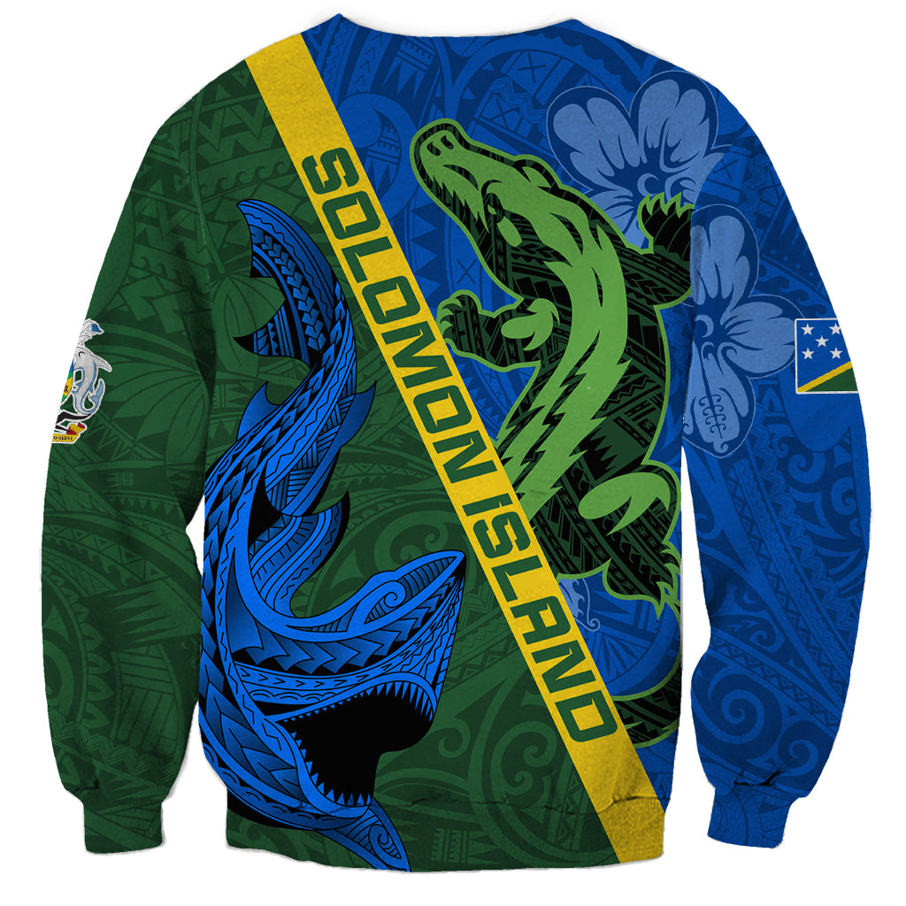 Solomon Island Crocodile and Shark Sweatshirt Polynesian Pattern LT03 - Polynesian Pride