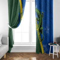 Solomon Island Crocodile and Shark Window Curtain Polynesian Pattern LT03 - Polynesian Pride