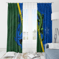 Solomon Island Crocodile and Shark Window Curtain Polynesian Pattern LT03 - Polynesian Pride