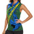 Solomon Island Crocodile and Shark Women Sleeveless Polo Shirt Polynesian Pattern