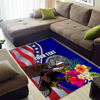 Personalised American Samoa and United States Area Rug Bald Eagle and Seal Hibiscus Polynesian Pattern LT03 - Polynesian Pride