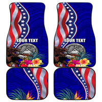 Personalised American Samoa and United States Car Mats Bald Eagle and Seal Hibiscus Polynesian Pattern LT03 - Polynesian Pride
