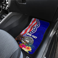 Personalised American Samoa and United States Car Mats Bald Eagle and Seal Hibiscus Polynesian Pattern LT03 - Polynesian Pride