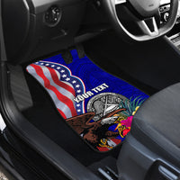 Personalised American Samoa and United States Car Mats Bald Eagle and Seal Hibiscus Polynesian Pattern LT03 - Polynesian Pride
