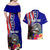 Personalised American Samoa and United States Couples Matching Off Shoulder Maxi Dress and Hawaiian Shirt Bald Eagle and Seal Hibiscus Polynesian Pattern