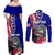 Personalised American Samoa and United States Couples Matching Off Shoulder Maxi Dress and Long Sleeve Button Shirt Bald Eagle and Seal Hibiscus Polynesian Pattern