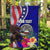 Personalised American Samoa and United States Garden Flag Bald Eagle and Seal Hibiscus Polynesian Pattern