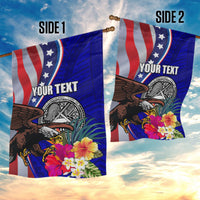 Personalised American Samoa and United States Garden Flag Bald Eagle and Seal Hibiscus Polynesian Pattern LT03 - Polynesian Pride