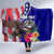 Personalised American Samoa and United States Hooded Blanket Bald Eagle and Seal Hibiscus Polynesian Pattern