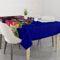 Personalised American Samoa and United States Tablecloth Bald Eagle and Seal Hibiscus Polynesian Pattern LT03 - Polynesian Pride