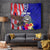 Personalised American Samoa and United States Tapestry Bald Eagle and Seal Hibiscus Polynesian Pattern