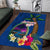 Guam Liberation Day 80th Anniversary Area Rug Palm Tree and Seal Artwork Hibiscus Polynesian Pattern