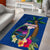 Guam Liberation Day 80th Anniversary Area Rug Palm Tree and Seal Artwork Hibiscus Polynesian Pattern