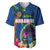 Guam Liberation Day 80th Anniversary Baseball Jersey Palm Tree and Seal Artwork Hibiscus Polynesian Pattern