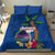 Guam Liberation Day 80th Anniversary Bedding Set Palm Tree and Seal Artwork Hibiscus Polynesian Pattern