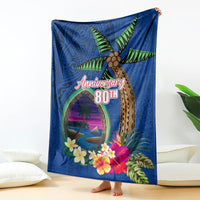 Guam Liberation Day 80th Anniversary Blanket Palm Tree and Seal Artwork Hibiscus Polynesian Pattern LT03 - Polynesian Pride