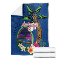 Guam Liberation Day 80th Anniversary Blanket Palm Tree and Seal Artwork Hibiscus Polynesian Pattern LT03 - Polynesian Pride