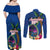 Guam Liberation Day 80th Anniversary Couples Matching Off Shoulder Maxi Dress and Long Sleeve Button Shirt Palm Tree and Seal Artwork Hibiscus Polynesian Pattern