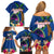 Guam Liberation Day 80th Anniversary Family Matching Off Shoulder Short Dress and Hawaiian Shirt Palm Tree and Seal Artwork Hibiscus Polynesian Pattern