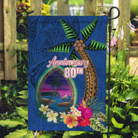 Guam Liberation Day 80th Anniversary Garden Flag Palm Tree and Seal Artwork Hibiscus Polynesian Pattern LT03 Garden Flag Blue - Polynesian Pride