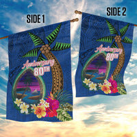 Guam Liberation Day 80th Anniversary Garden Flag Palm Tree and Seal Artwork Hibiscus Polynesian Pattern LT03 - Polynesian Pride