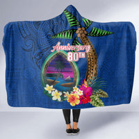 Guam Liberation Day 80th Anniversary Hooded Blanket Palm Tree and Seal Artwork Hibiscus Polynesian Pattern LT03 - Polynesian Pride