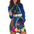 Guam Liberation Day 80th Anniversary Hoodie Dress Palm Tree and Seal Artwork Hibiscus Polynesian Pattern