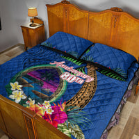 Guam Liberation Day 80th Anniversary Quilt Bed Set Palm Tree and Seal Artwork Hibiscus Polynesian Pattern LT03 - Polynesian Pride