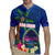 Guam Liberation Day 80th Anniversary Rugby Jersey Palm Tree and Seal Artwork Hibiscus Polynesian Pattern