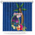 Guam Liberation Day 80th Anniversary Shower Curtain Palm Tree and Seal Artwork Hibiscus Polynesian Pattern