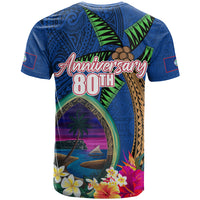 Guam Liberation Day 80th Anniversary T Shirt Palm Tree and Seal Artwork Hibiscus Polynesian Pattern LT03 - Polynesian Pride