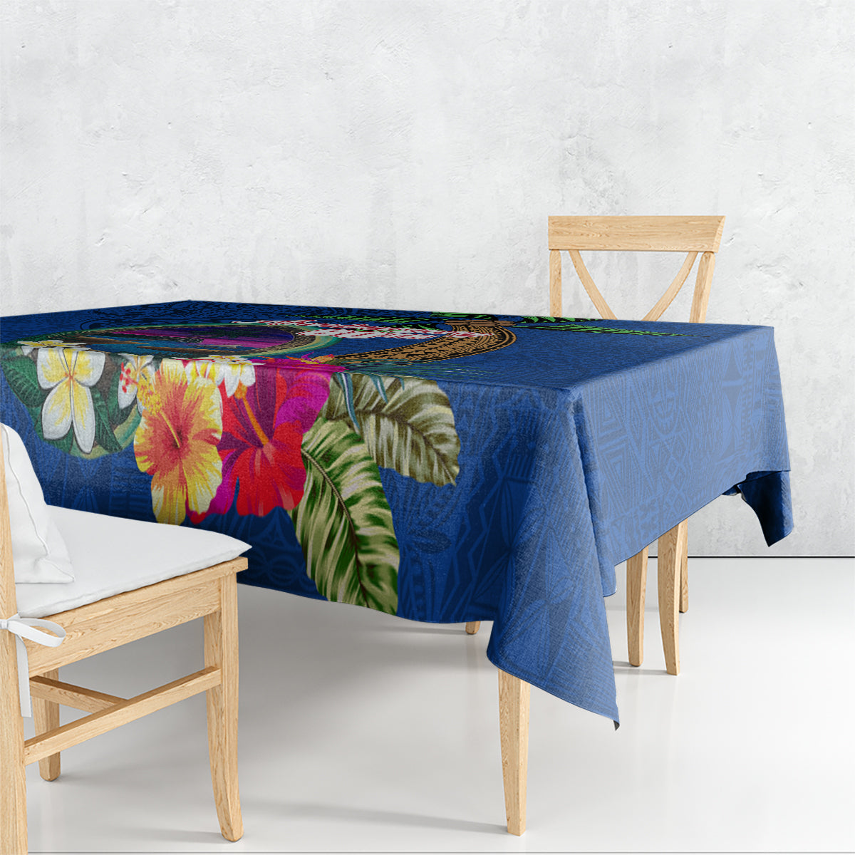Guam Liberation Day 80th Anniversary Tablecloth Palm Tree and Seal Artwork Hibiscus Polynesian Pattern LT03 - Polynesian Pride