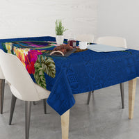 Guam Liberation Day 80th Anniversary Tablecloth Palm Tree and Seal Artwork Hibiscus Polynesian Pattern LT03 - Polynesian Pride