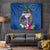 Guam Liberation Day 80th Anniversary Tapestry Palm Tree and Seal Artwork Hibiscus Polynesian Pattern