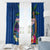 Guam Liberation Day 80th Anniversary Window Curtain Palm Tree and Seal Artwork Hibiscus Polynesian Pattern