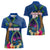 Guam Liberation Day 80th Anniversary Women Polo Shirt Palm Tree and Seal Artwork Hibiscus Polynesian Pattern