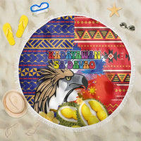 Philippines Kadayawan Beach Blanket Filipino Eagle Durian with Polynesian and Igorots Pattern LT03 One Size 150cm Red - Polynesian Pride