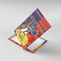 Philippines Kadayawan Canvas Wall Art Filipino Eagle Durian with Polynesian and Igorots Pattern LT03 With Frame Red - Polynesian Pride