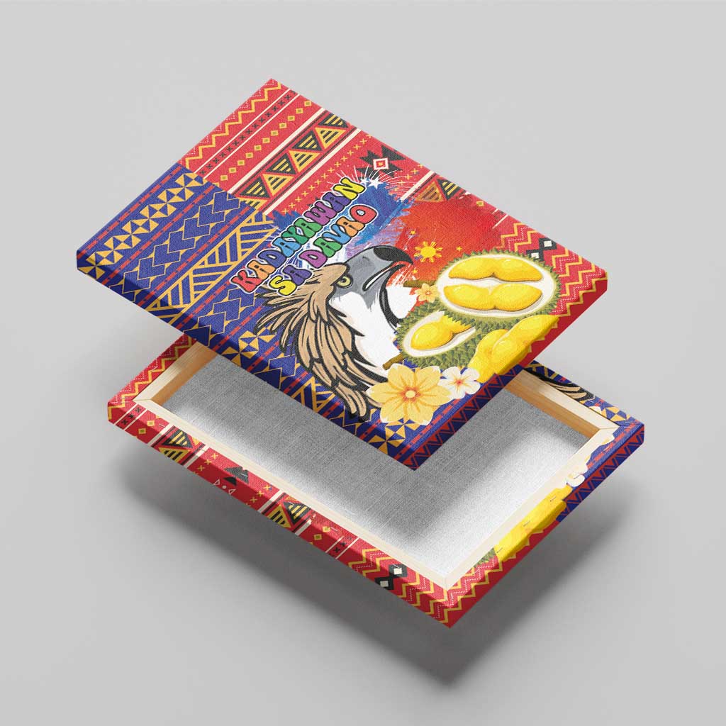 Philippines Kadayawan Canvas Wall Art Filipino Eagle Durian with Polynesian and Igorots Pattern LT03 - Polynesian Pride