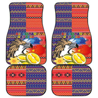 Philippines Kadayawan Car Mats Filipino Eagle Durian with Polynesian and Igorots Pattern LT03 - Polynesian Pride